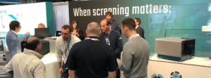 NanoTemper Booth SLAS employees talking with others