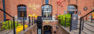 The Beatles Story brick building with black fences