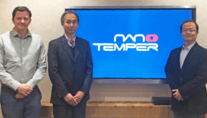 NanoTemper Japan office, three men in business attire posing with hands folded featured image