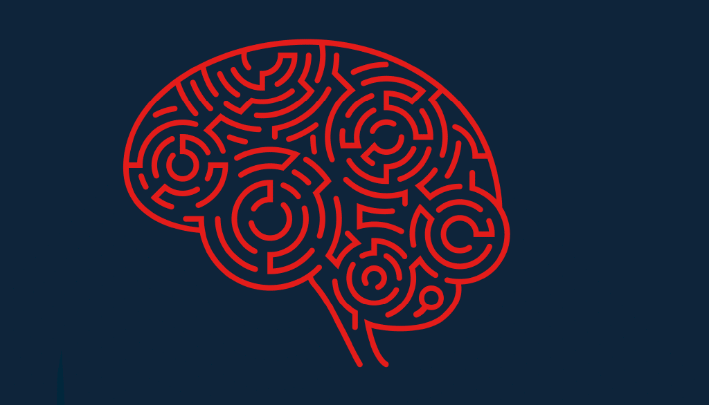 Red brain with circle indents on dark navy background featured image